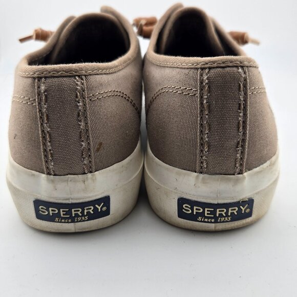 Sperry Pier View Low Sneakers – Taupe Canvas w/ Leather Laces | Women’s 7M - Picture 3 of 10